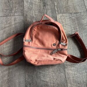 Lululemon Athletica Coral Backpack with Silver Details